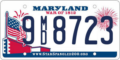 MD license plate 9MD8723