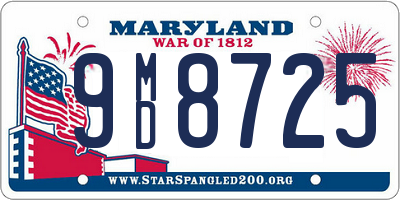 MD license plate 9MD8725