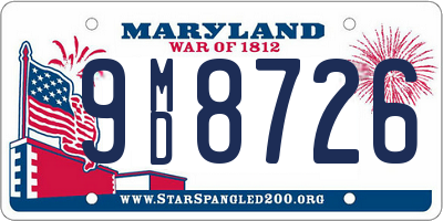 MD license plate 9MD8726