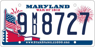 MD license plate 9MD8727