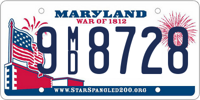 MD license plate 9MD8728