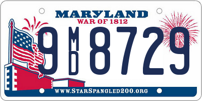 MD license plate 9MD8729