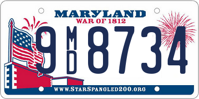 MD license plate 9MD8734