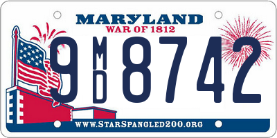 MD license plate 9MD8742