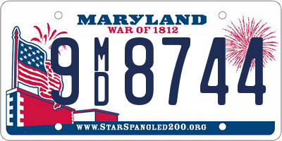 MD license plate 9MD8744