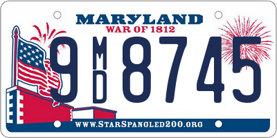 MD license plate 9MD8745