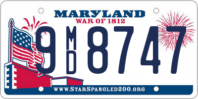 MD license plate 9MD8747