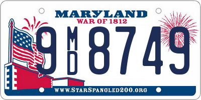 MD license plate 9MD8749