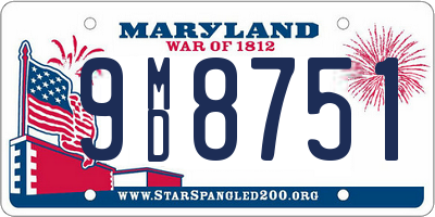 MD license plate 9MD8751