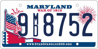 MD license plate 9MD8752