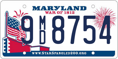 MD license plate 9MD8754