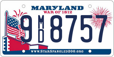 MD license plate 9MD8757