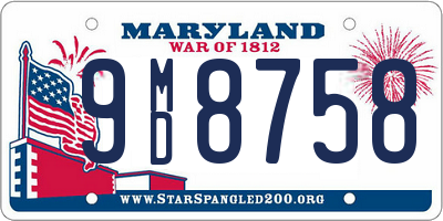 MD license plate 9MD8758