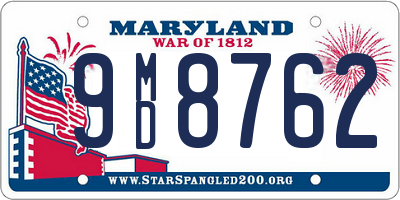 MD license plate 9MD8762