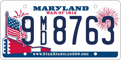 MD license plate 9MD8763