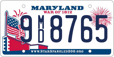 MD license plate 9MD8765