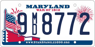 MD license plate 9MD8772