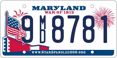 MD license plate 9MD8781