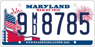 MD license plate 9MD8785