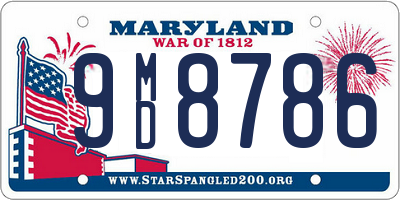 MD license plate 9MD8786