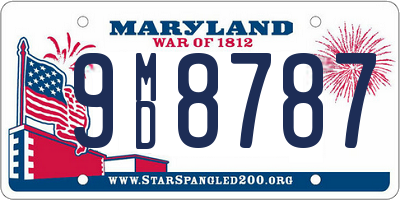 MD license plate 9MD8787