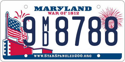 MD license plate 9MD8788