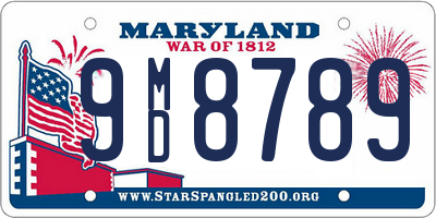 MD license plate 9MD8789