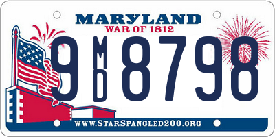 MD license plate 9MD8798