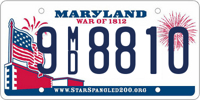 MD license plate 9MD8810