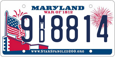 MD license plate 9MD8814