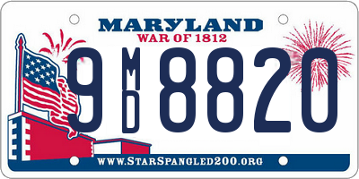 MD license plate 9MD8820