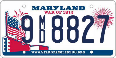 MD license plate 9MD8827