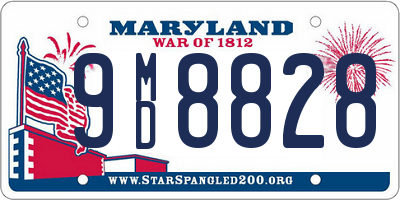 MD license plate 9MD8828