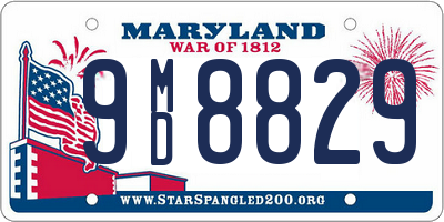 MD license plate 9MD8829