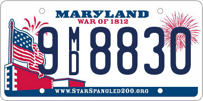 MD license plate 9MD8830