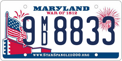 MD license plate 9MD8833