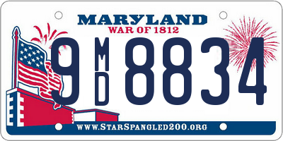 MD license plate 9MD8834