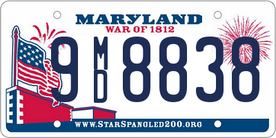 MD license plate 9MD8838