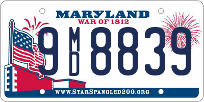 MD license plate 9MD8839