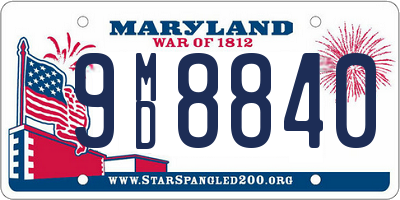 MD license plate 9MD8840