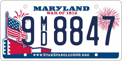 MD license plate 9MD8847