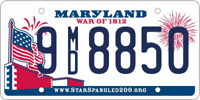 MD license plate 9MD8850