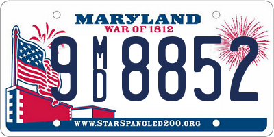 MD license plate 9MD8852