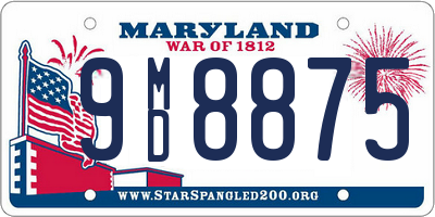 MD license plate 9MD8875