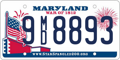 MD license plate 9MD8893