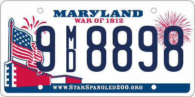 MD license plate 9MD8898