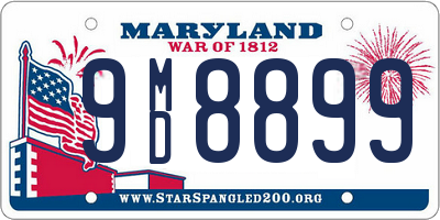 MD license plate 9MD8899