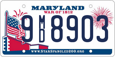 MD license plate 9MD8903