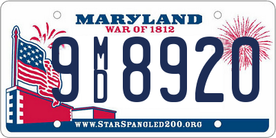 MD license plate 9MD8920