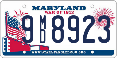 MD license plate 9MD8923